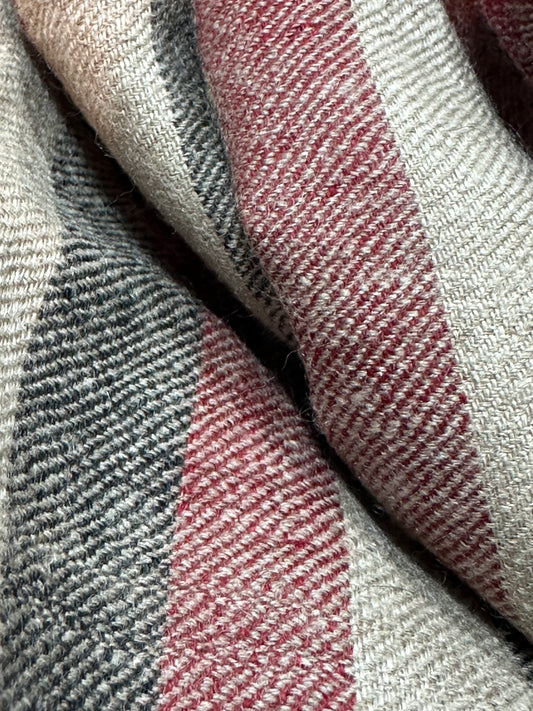 Kashmiri Classics Stole – Tricolor Stripes