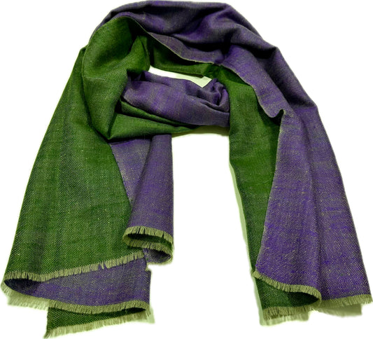 Kashmiri Double Face - Forest Green & Purple
