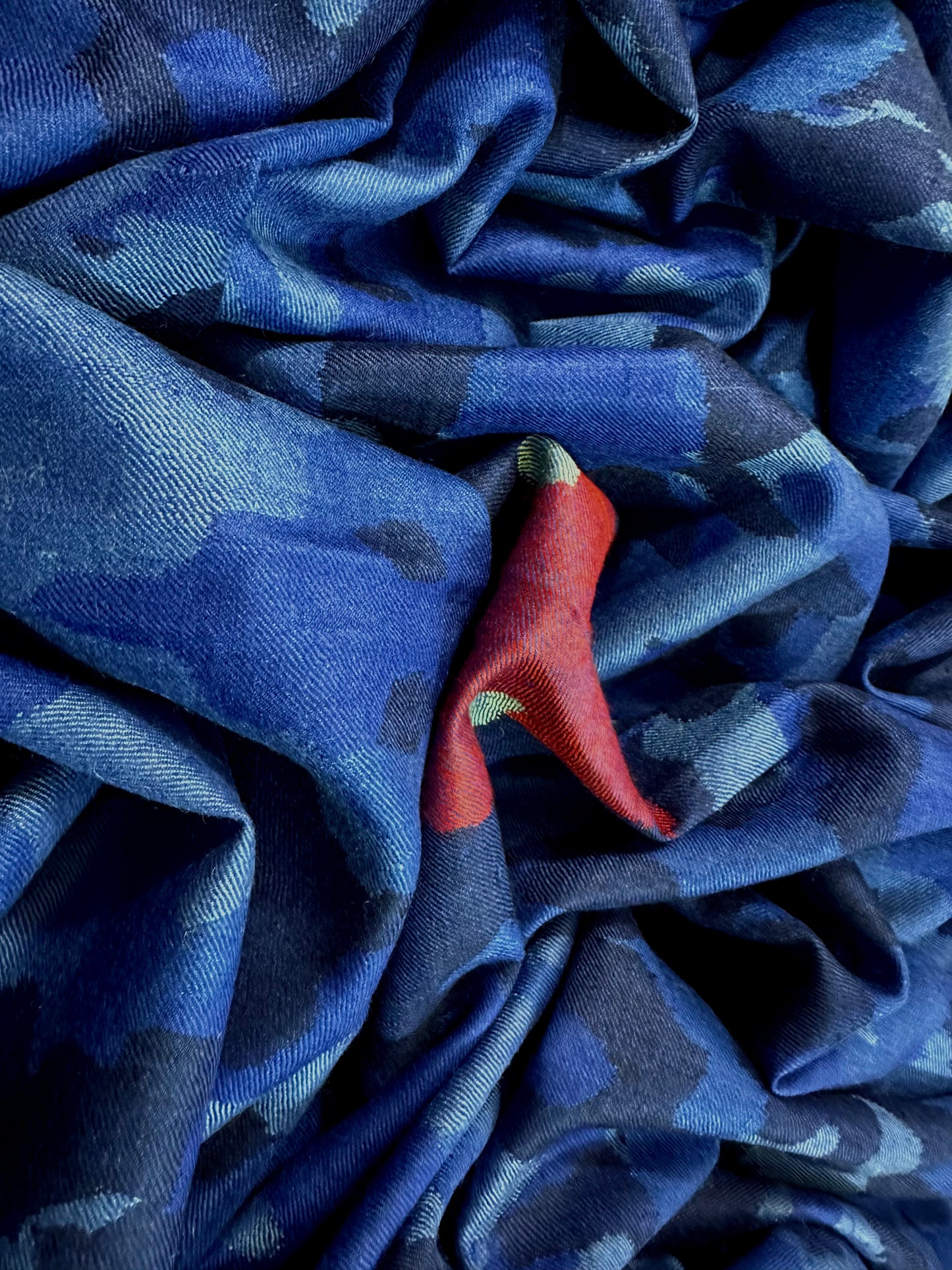 Kani Cashmere Shawl - Camouflage marine