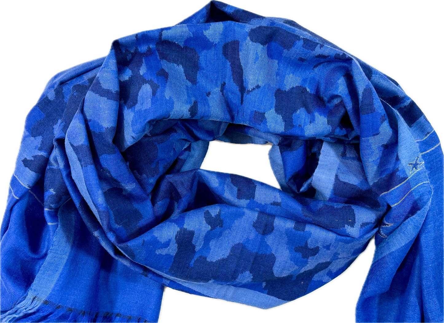 Kani Cashmere Shawl - Camouflage marine